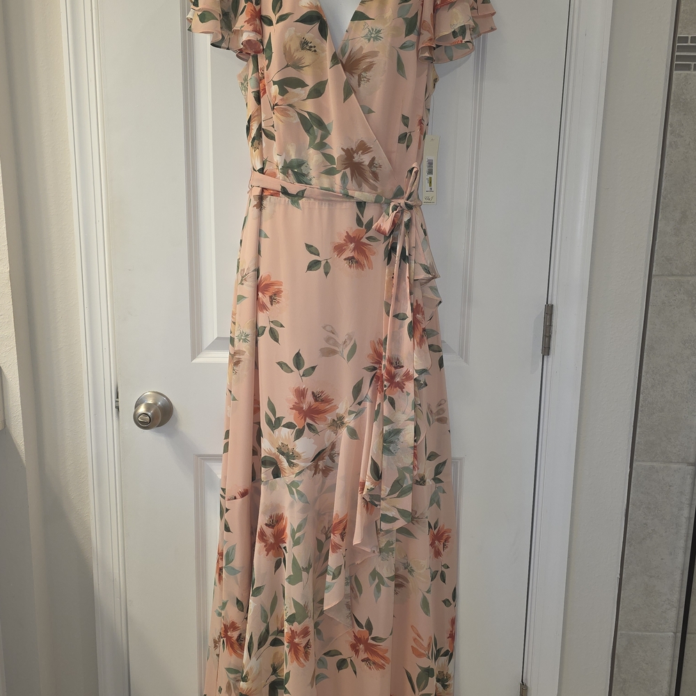 Eliza J Pink Floral Maxi Dress